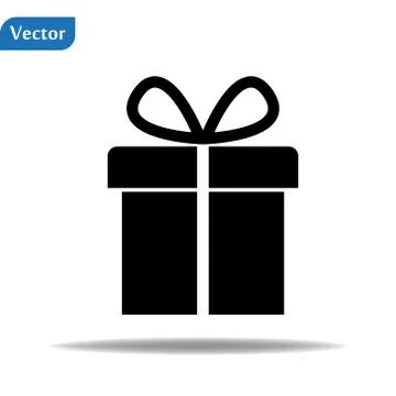 Gift box with bow icon vector, filled flat sign, solid pictogram isolated on  Stock Illustration