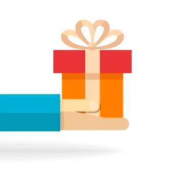 Gift box with bow Stock Illustration