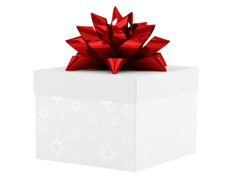 Gift box with bow isolated on white background Stock Illustration