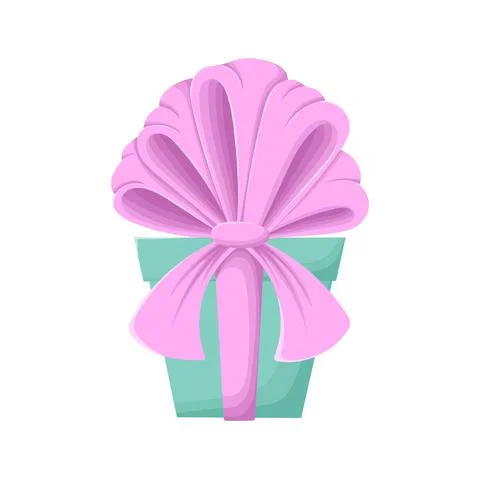Gift box with bow. Isolated on white background. Stock Illustration