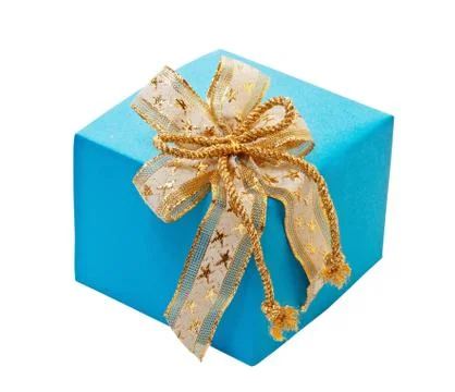 Gift box with bow. isolated on white. Stock Photos