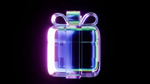 Gift box with bow rotation. Stock Footage 293083052