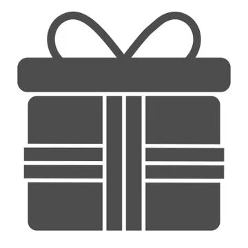Gift box with bow solid icon. Pesent with ribbon vector illustration isolated on Stockillustratie