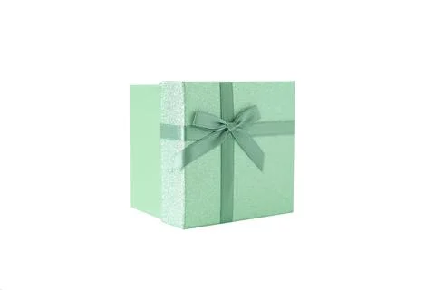 Gift box with a bow on a white background, isolated. Events and holidays. Chr Stock Photos
