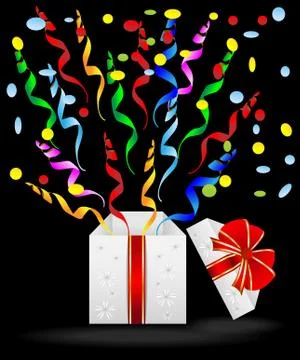 Gift box with a bright serpentine Stock Illustration