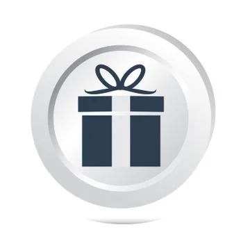 Gift box button icon Stock Illustration