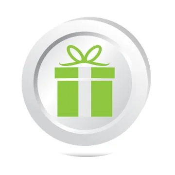 Gift box button icon Stock Illustration