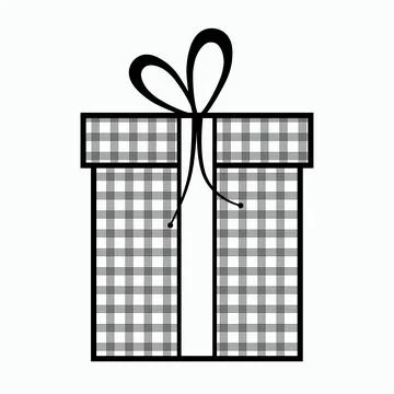 A gift box in a cage with ties. contour image Stock Illustration