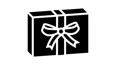 Gift box cardboard packaging glyph icon animation Stock Footage 326143904