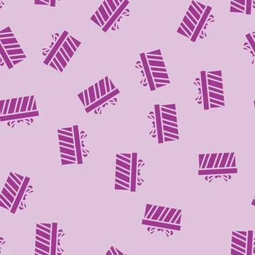 Gift box cardboard packaging glyph vector seamless pattern Stock Illustration