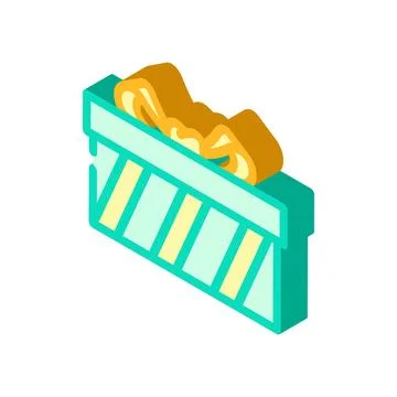 Gift box cardboard packaging isometric icon vector illustration Stock Illustration