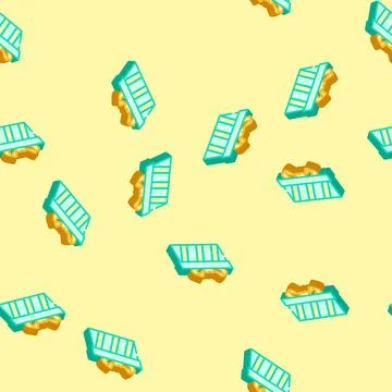 Gift box cardboard packaging isometric icon seamless pattern Stock Illustration
