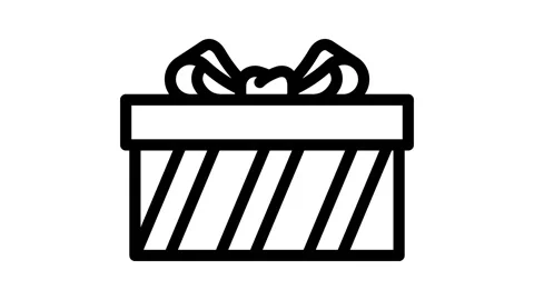 Gift box cardboard packaging line icon animation Stock Footage 326753747