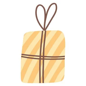 Gift box in cartoon flat style. Hand drawn vector illustration of colorful Stock Illustration