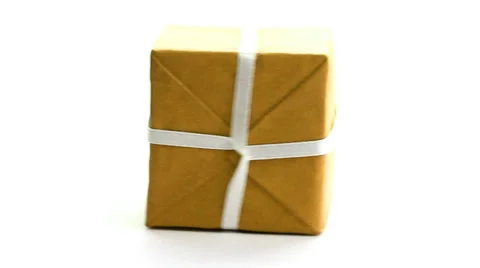 Gift box changing colors, rotating Stock Footage 34537310