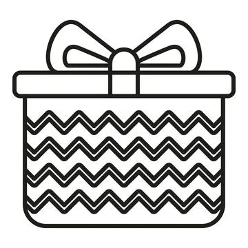 Gift box with chevron pattern and ribbon bow Stock Illustration
