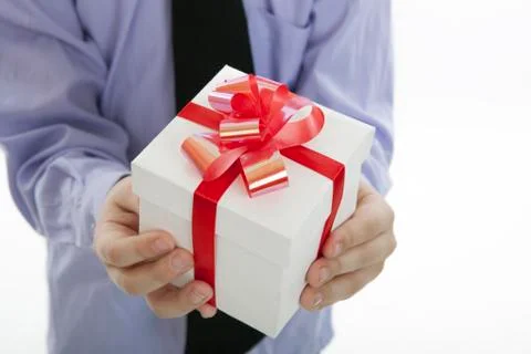 Gift box in the children's hands Foto stock