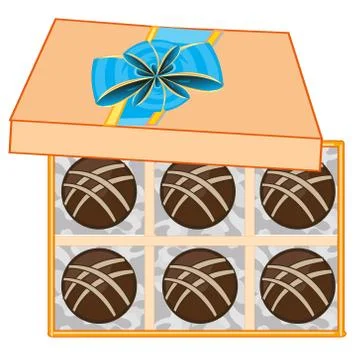 Gift box with chocolate sweetmeat decorative.Vector illustration Stock Illustration