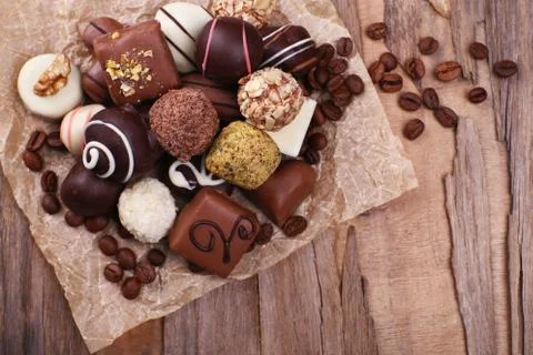 Gift box of chocolates Stock Photos