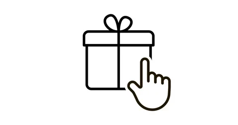 Gift box choose hand, click tap on box, line icon illustration animated. Present Stock Footage 294719023