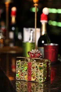 Gift box. Close up Stock Photos