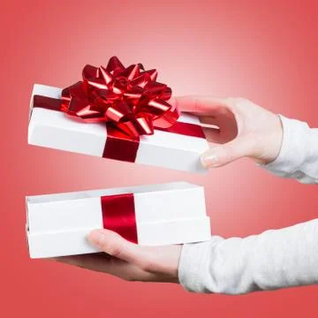 Gift box close-up Stock Photos