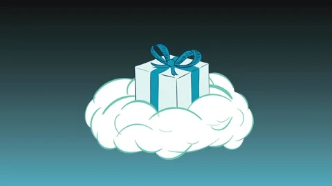 Gift box on cloud and gradient Stock Footage 95682685