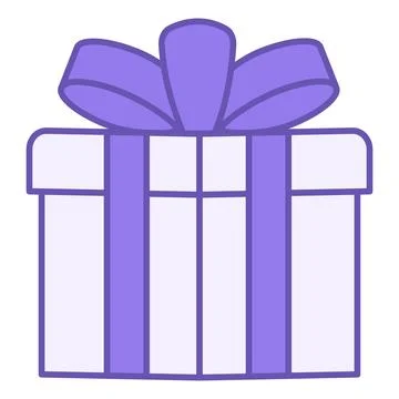 Gift Box Color Icon. Vector Icon. Closed Gift Box with Bow for Christmas an.. Stock Illustration