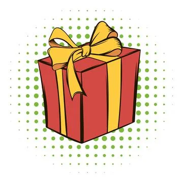 Gift box comics icon Stock-Illustration