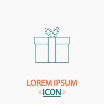 Gift box computer symbol Stock Illustration