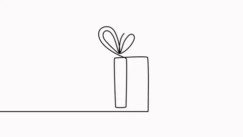 Gift box continuous line drawing animation video. Stock Footage 302089548