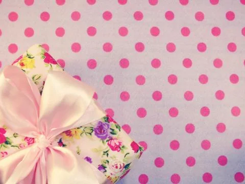 Gift box with copy space background  top view Stock Photos