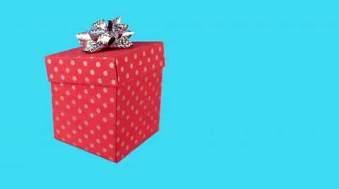 Gift box with cute little chicken, copy space Stock Footage 63166771