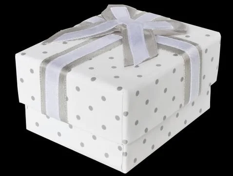 Gift box decorated with a bow Stock Photos