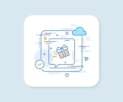 Gift box Delivery line icon. Present sign. Vector Ilustración de archivo