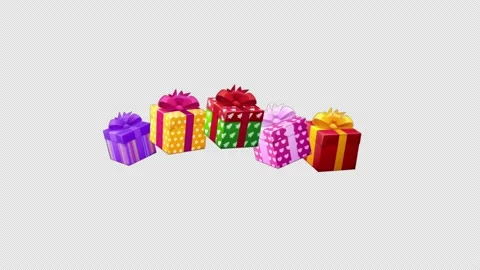Gift box design element Seamless loop animation transparent background with.. Stock Footage 227727531