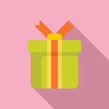 Gift box design icon flat vector. Closed offer イラスト素材