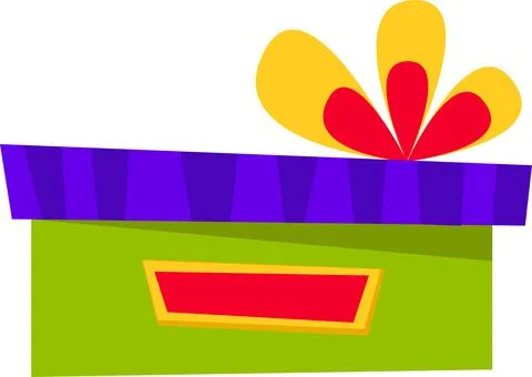 A gift box of different colors with a large bow for all holidays. Stock Illustration