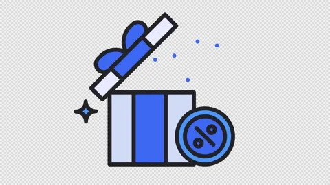 Gift Box Discount Animated Icon. Alpha Channel 4K Resolution Stock Footage 290156846