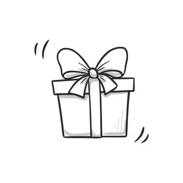 Gift box doodle icon. Present box hand drawn sketch style icon. Gift, surprise Stock Illustration