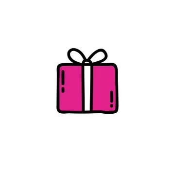 Gift box doodle icon, vector illustration Stock Illustration
