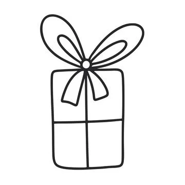 Gift box doodle illustration Stock Illustration