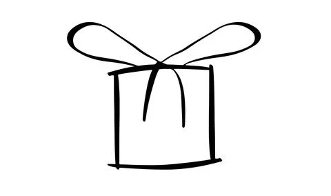 Gift box drawing element black color object icon gift box award present sur.. Stock Illustration