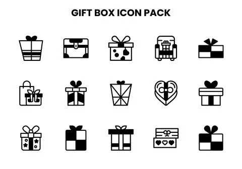 Gift Box DuoTone Vector Icons Pack Stock Illustration