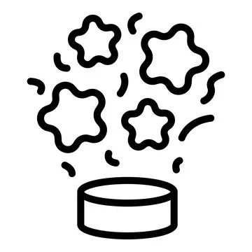 Gift box explodes icon outline vector. Event vip イラスト素材