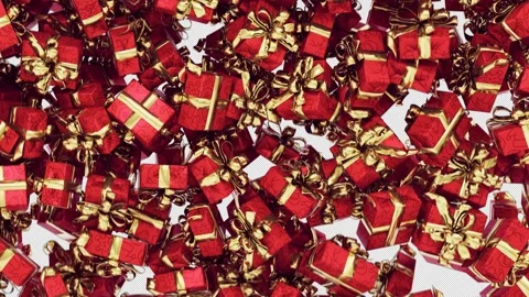 Gift Box Falling Alpha Transition Stock Footage 320214766