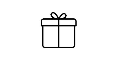 Gift box falls from above, line icon illustration animated. Present box, package Stock Footage 294719007