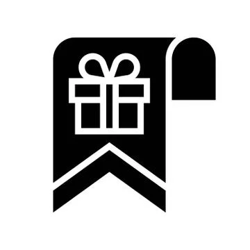 Gift box flag vector illustration, solid style icon Stockillustratie