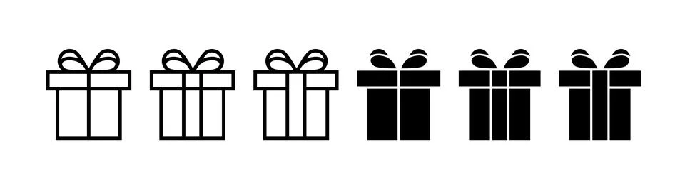 Gift box flat and linear style icon set vector Stock Illustration