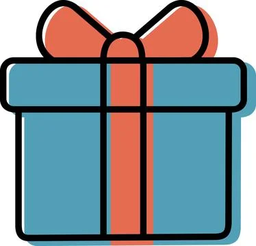 Gift box flat design holiday illustration Stock Illustration